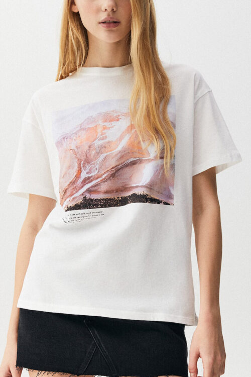 Short Sleeve T-Shirt With Landscape Graphic